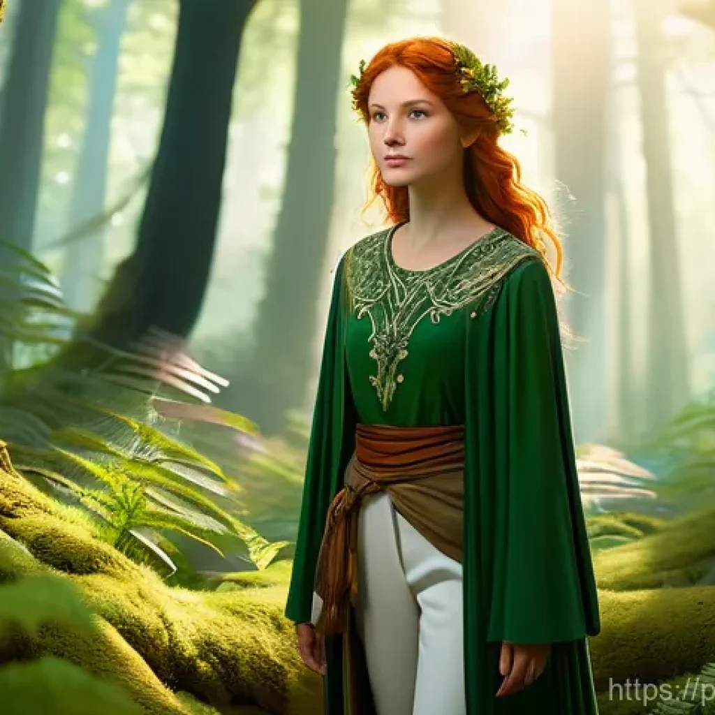 실시간 이미지 생성 기술의 실제 적용 사례 - **Prompt 1: Enchanted Forest Guardian**
    "A majestic young woman, around 20-25 years old, with fl...