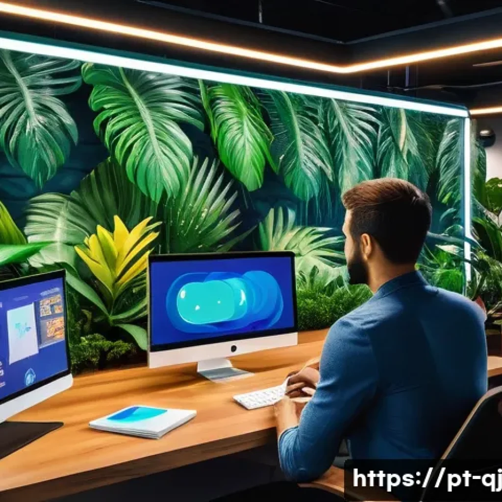 AI 이미지 생성의 영향력 있는 기업들 - A vibrant digital marketing office scene in São Paulo, Brazil, featuring diverse professionals colla...