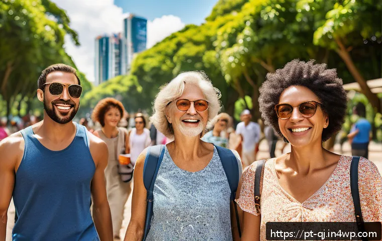 AI 이미지 생성의 데이터베이스 구축 방법 - A diverse group of people in a vibrant urban park setting in Brazil, showcasing various ethnicities ...